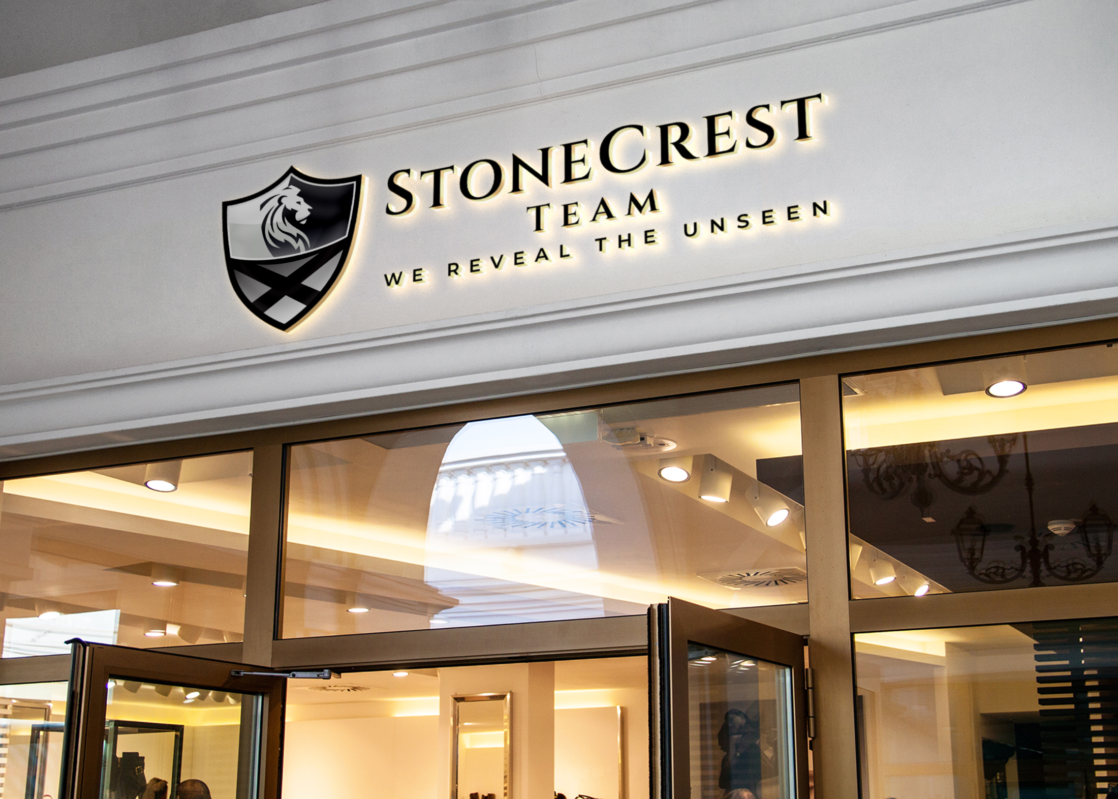 StoneCrest Team lion shield — bare brand mark on transparent background