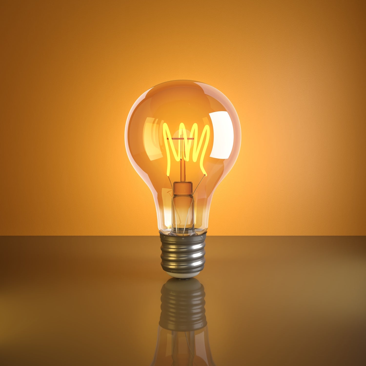 The Edison — vintage filament-style circadian bulb, E26 base, warm glow